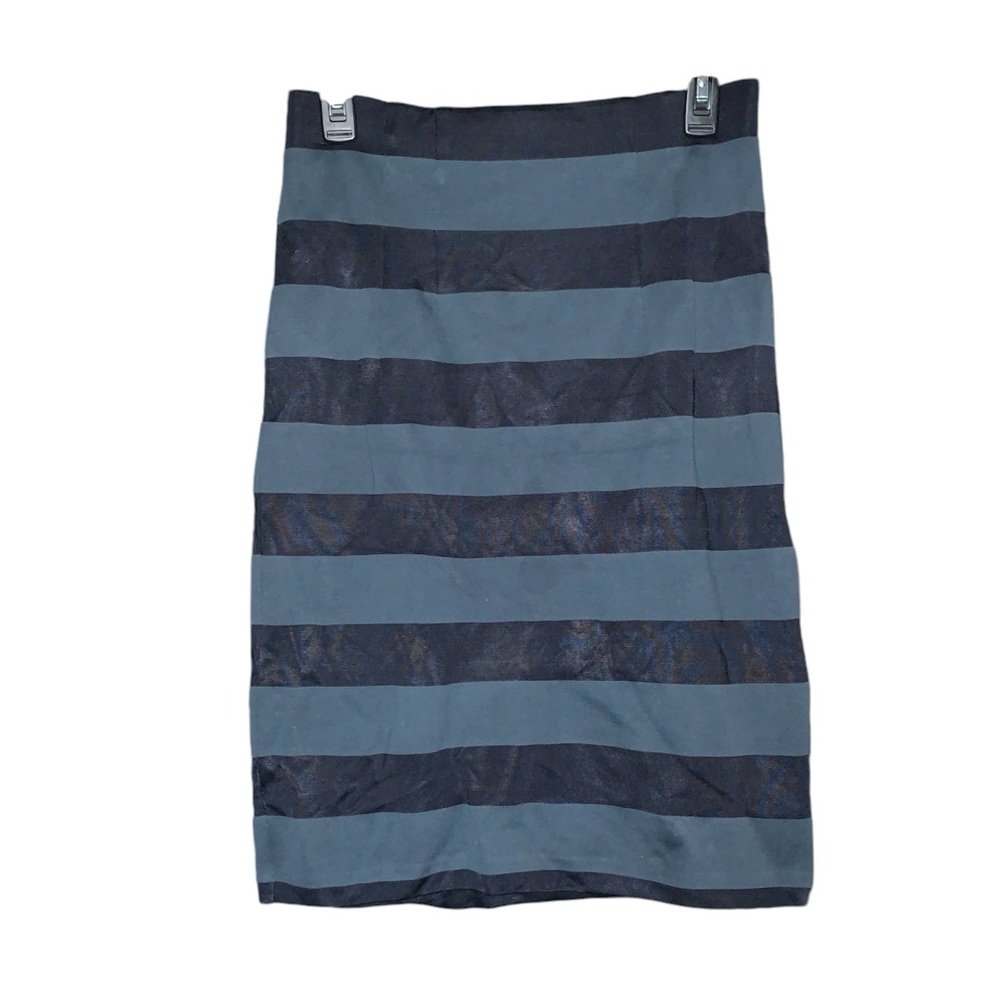 Beatrice Navy Blue Striped Stretch Pencil Skirt Size‎ Medium